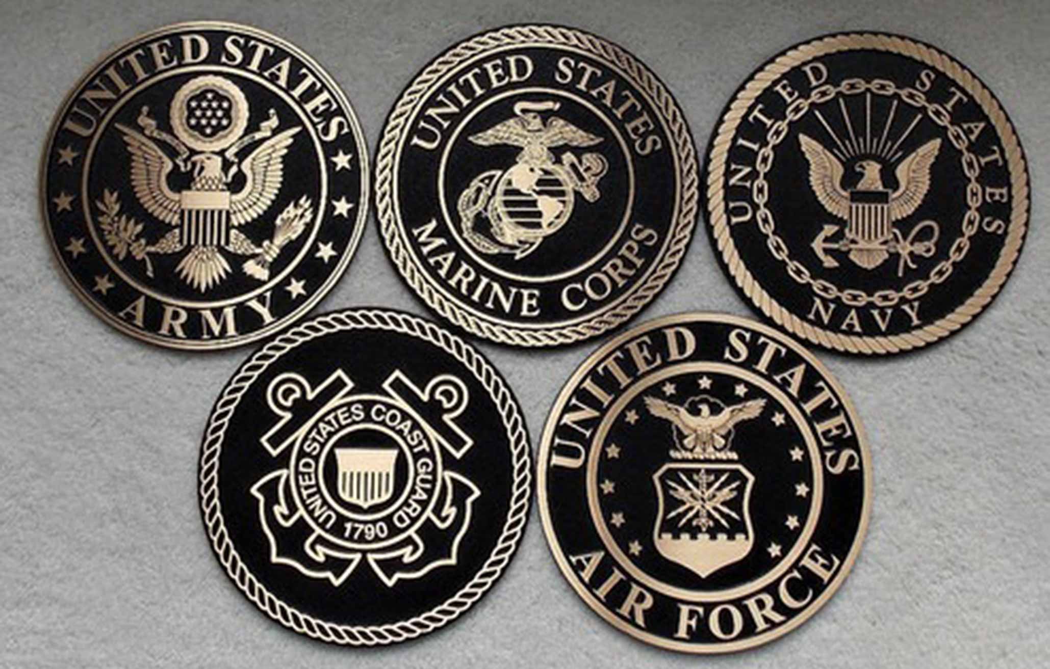 commemorative Cast  Bronze Military Emblems military seals